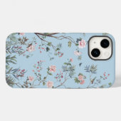 Blauw antiek bloempatroon Case-Mate iPhone case (Achterkant (horizontaal))