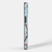 Blauw antiek bloempatroon Case-Mate iPhone case (Achterkant / Rechts)