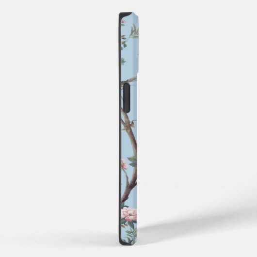 Blauw antiek bloempatroon Case-Mate iPhone case (Achterkant / Rechts)