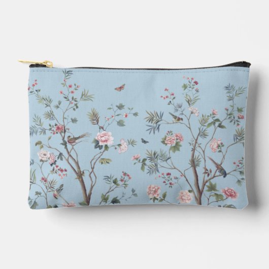 Blauw antiek bloempatroon etui (Voorkant)