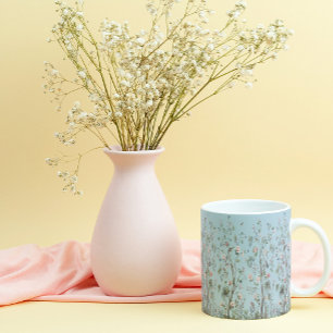 Blauw antiek bloempatroon porselein kop