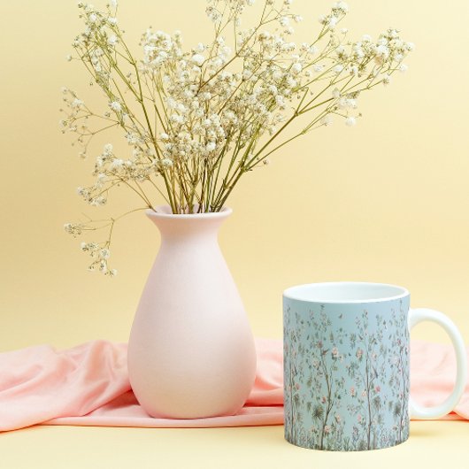 Blauw antiek bloempatroon porselein kop