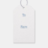 Blauw Antiek gepersonaliseerd Baby shower Cadeaulabel (Achterkant)