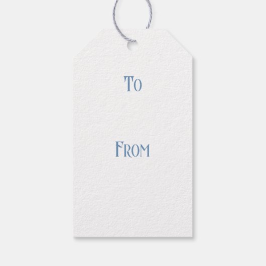 Blauw Antiek Gepersonaliseerde Happy Birthday Cadeaulabel (Achterkant)