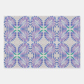 Blauw antifloraal inpakpapier vel (Voorkant 3)