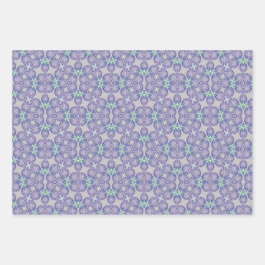 Blauw antifloraal inpakpapier vel (Voorkant)