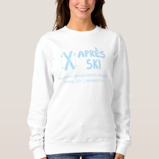 Blauw Apres Ski vrijgezellenfeest sweatshirt (Voorkant)