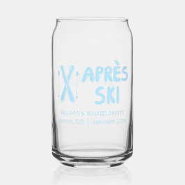 Blauw Apres Ski Winter Bruidsfeest Cadeautje Blikvorm Glas