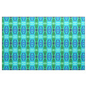 Blauw Aqua Bladeren Stof (Yard (91,4 cm))