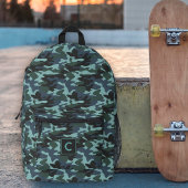 Blauw Aqua Camouflage Patroon Monogram Bedrukte Rugzak