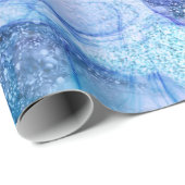 Blauw aqua-dun marmerontwerp cadeaupapier (Rol Hoek)