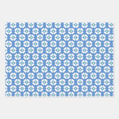 Blauw, Aqua en Mint Tribal Diamond Ikat Pattern Inpakpapier Vel (Voorkant 2)