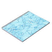 Blauw aqua en wit tot monogram notitieboek (Linkerzijde)