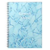 Blauw aqua en wit tot monogram notitieboek (Voorkant)
