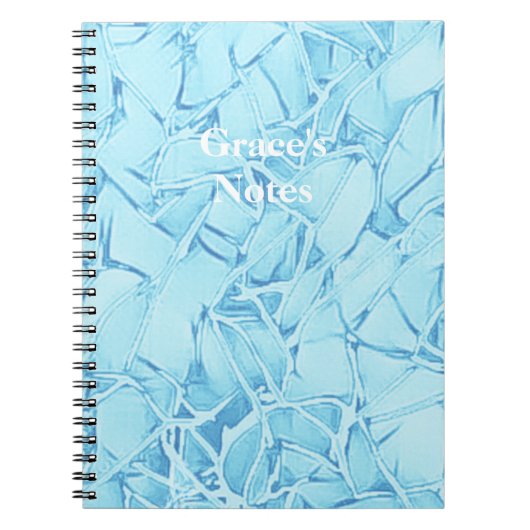 Blauw aqua en wit tot monogram notitieboek (Voorkant)