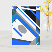 Blauw Aqua Gray Black op witte zonnetjes Kaart (Gele Bloem)