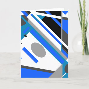 Blauw Aqua Gray Black op witte zonnetjes Kaart
