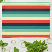 Blauw Aqua Green Yellow Red Theedoek (Gevouwen)