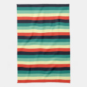 Blauw Aqua Green Yellow Red Theedoek (Verticaal)