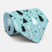 Blauw Aqua kerstboombos Stropdas (Opgerold)