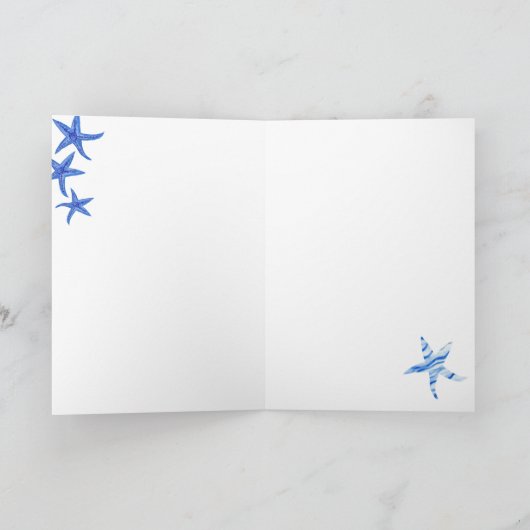 Blauw-aqua koraalsilhouette kaart (Binnen)