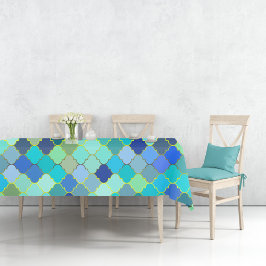 Blauw Aqua Marokkaans Mozaïek Tafelkleed