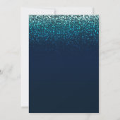 Blauw Aqua Navy Glitters Glans Bruidsmeisjesfeest Kaart (Achterkant)