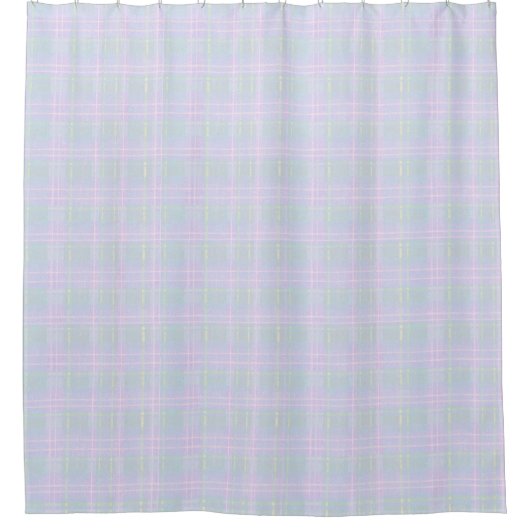Blauw Aqua Praire Plaid Douchegordijn (Voorkant)