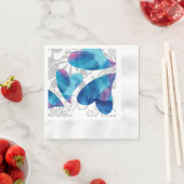 Blauw, Aqua, Turquoise Harten Party Servet (Insitu)