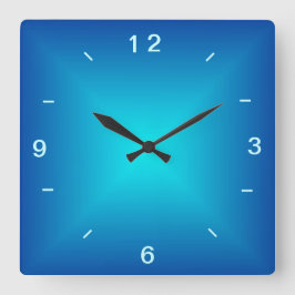 Blauw Aqua Verlichte Ontwerp > Gewone Wandklok