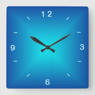 Blauw Aqua Verlichte Ontwerp > Gewone Wandklok