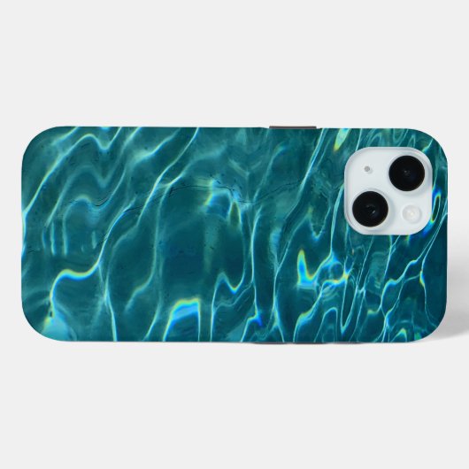 Blauw aqua waterpatroon, rimpelende oceaangolven Case-Mate iPhone case (Achterkant (horizontaal))