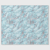 Blauw Aqua Zilver Marmer Cadeaupapier (Vlak)