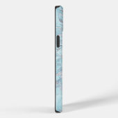 Blauw Aqua Zilver Marmer Case-Mate iPhone Case (Achterkant / Rechts)