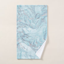 Blauw Aqua Zilver Marmer