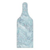 Blauw Aqua Zilver Marmer Snijplank (Voorkant)
