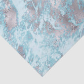 Blauw Aqua Zilver Marmer Tissuepapier (Detail)