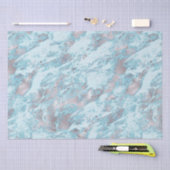 Blauw Aqua Zilver Marmer Tissuepapier (Craft)