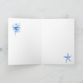 Blauw-Aquablauw Silhouette schelpkaart Kaart (Binnen)