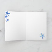 Blauw-aquablauwe koraalsilhouet kaart (Binnen)