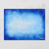Blauw Aquarel Aangepaste Bar Mitswa Briefkaart (Achterkant)