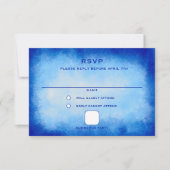 Blauw Aquarel Aangepaste Bar Mitswa RSVP Kaartje (Voorkant)