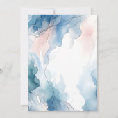 Blauw aquarel aangepaste fotobaby shower script kaart (Achterkant)