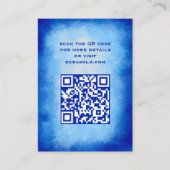 Blauw Aquarel Aangepaste QR Code Bar Mitzvah Informatiekaartje (Voorkant)