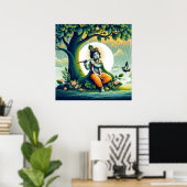 Blauw Aquarel Abstract Poster van Heer Krishna (Thuiskantoor)