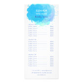 Blauw Aquarel Abstract Salon Service Menu (Voorkant)
