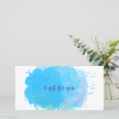 Blauw Aquarel Abstract Zakelijk Cadeaubon (Staand voorkant)