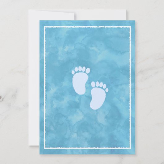 Blauw Aquarel Baby Shower Rechthoek Sjabloon  Kaart (Voorkant)