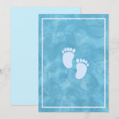 Blauw Aquarel Baby Shower Rechthoek Sjabloon  Kaart (Voorkant / Achterkant)