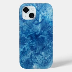 Blauw Aquarel Barst iPhone 15 Case